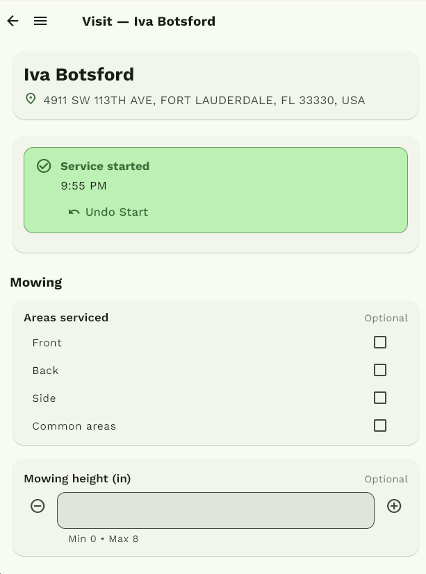 EZ Lawn Biller mobile service started with time tracking