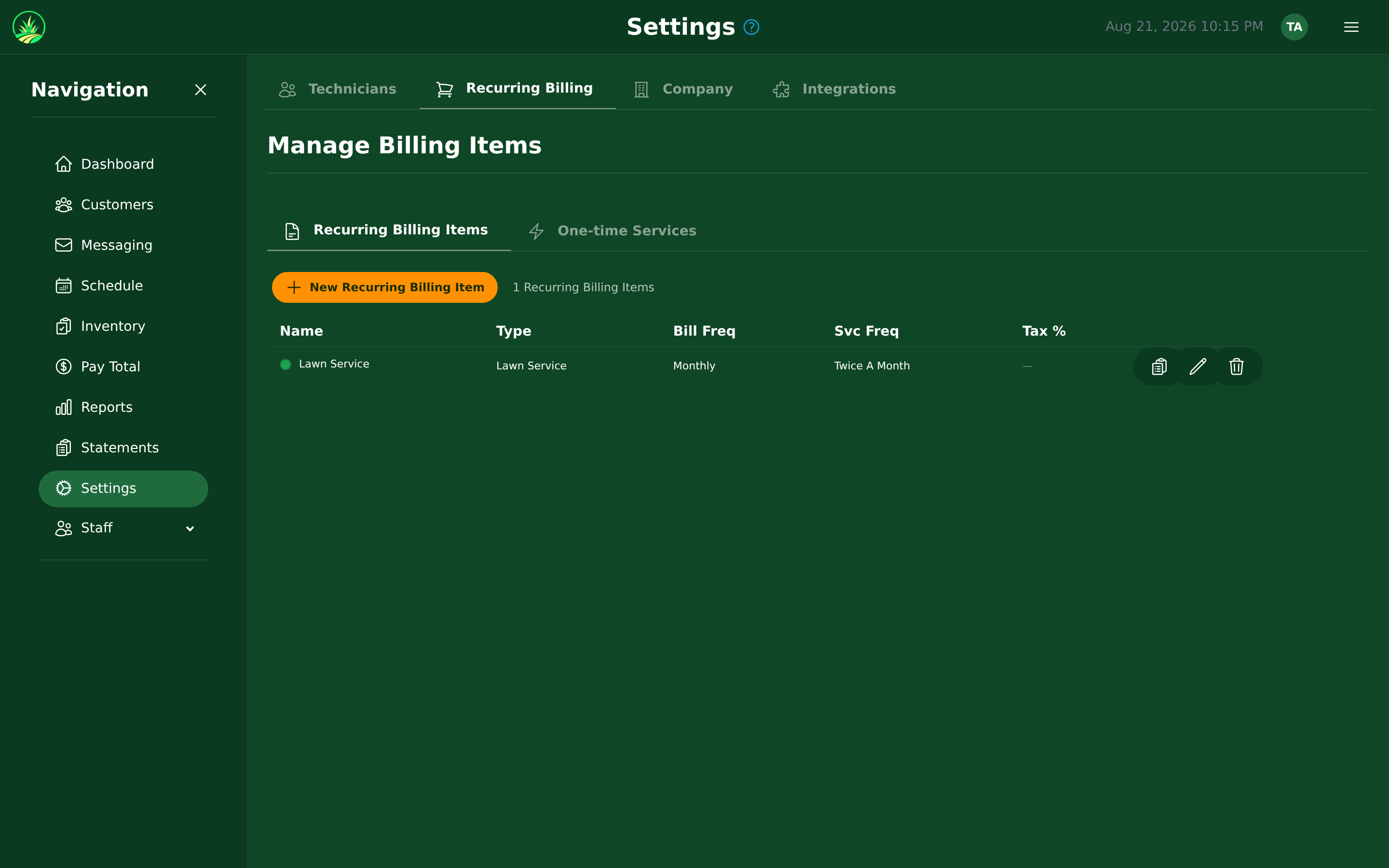 Your repeating services