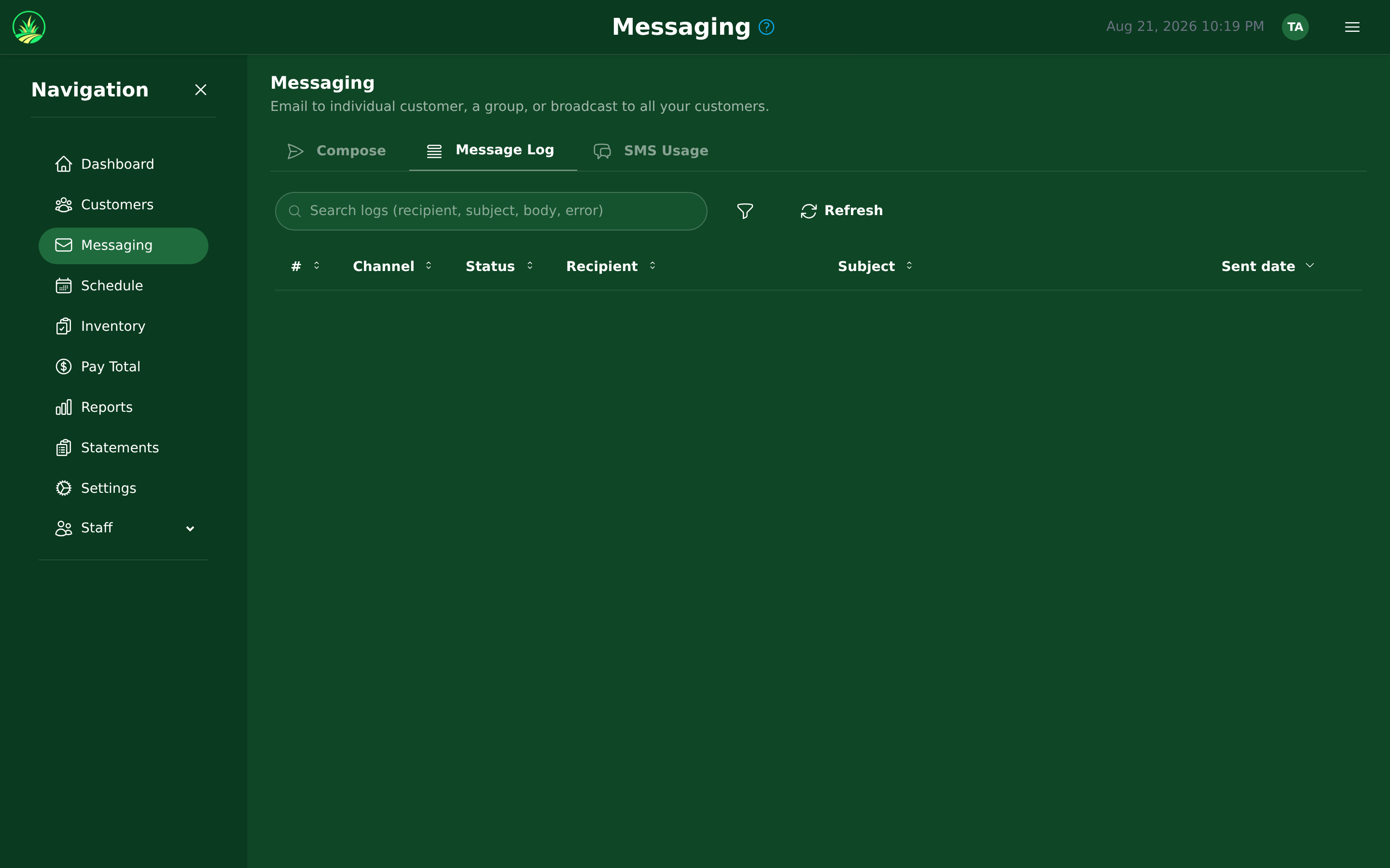 What happened to each message — sent, delivered or failed